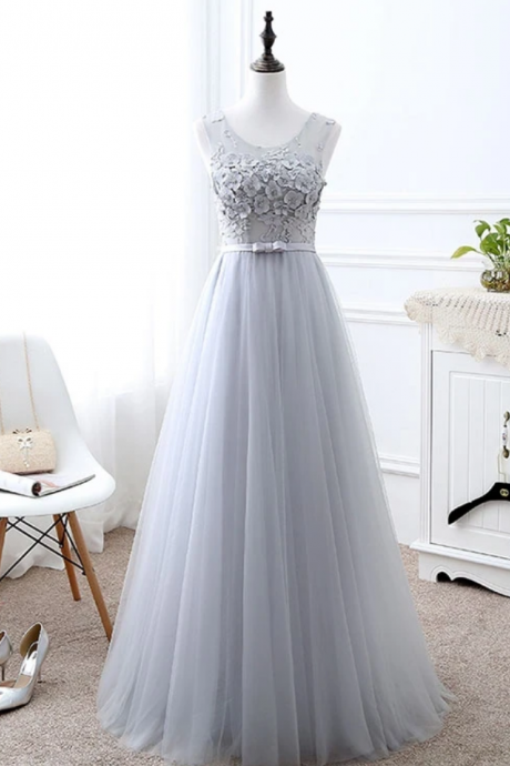 Prom Dresses Tulle Lace Long Prom Dress, Evening Dress