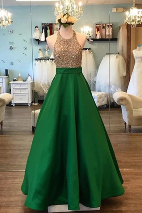 Green Prom Dress,green Evening Dress,satin Prom Dress,ball Gowns Prom Dress,prom Dress