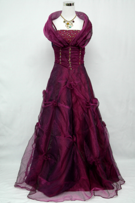 Cherlone Satin Purple Formal Gown Ball Cocktail Wedding Evening Prom Party Dress