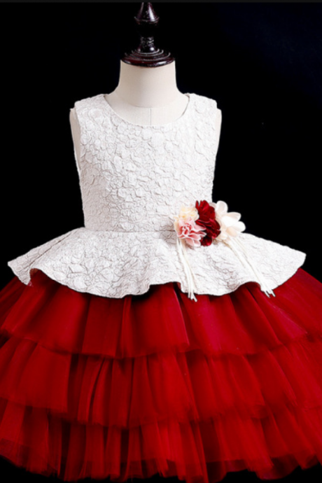 New children's dress girl's wedding dress Princess Dress birthday gauze fluffy dress