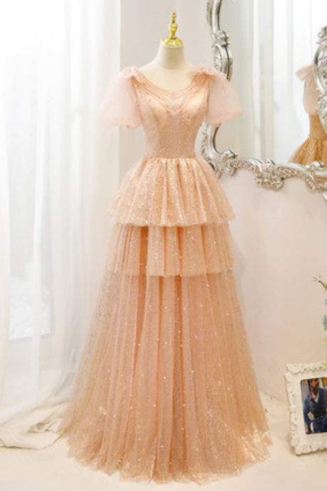 Princess Cake dress evening dress women's 2022 new light luxury high-end banquet temperament president of the year