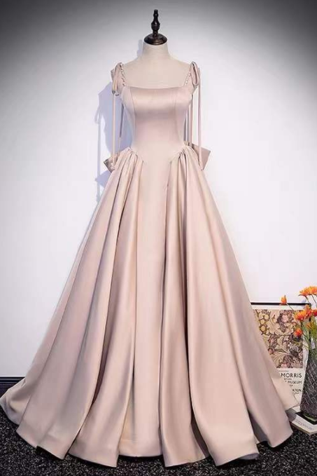 Bow Tie Evening Dress, High-class Sweet Evening Dress, Spaghetti Strap Party Dress,custom Made