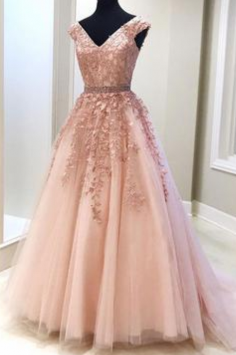 Lace Pink Long Prom Dress for Teens Senior Graduation Special Occasion Dress