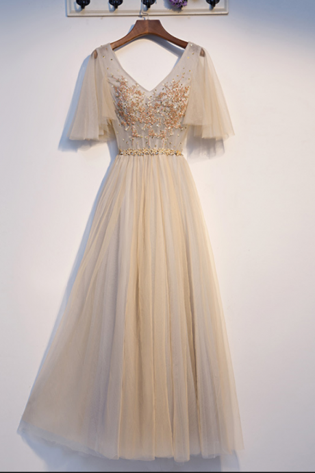 Style, V-neck Bridesmaids Dress, Slim And Long Birthday Party Dress, Fairy Temperament Evening Dress,custom Made
