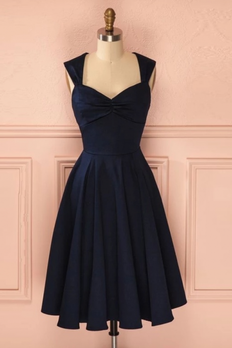 Homecoming Dresses,Sweetheart Sleeveless Prom Gowns A-line Satin Party Dresses Graduation Gowns Cocktail Dress