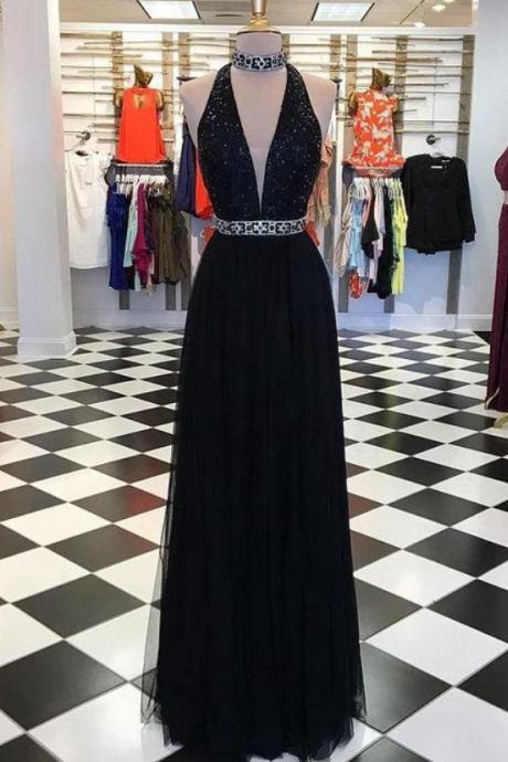 Sexy Long Prom Dresses with Beading,Party Dress,Evening Dresses