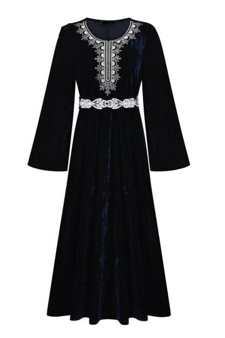 Prom Dresses, Party Dress Black Plain Evening Dress Velvet Diamond Belt