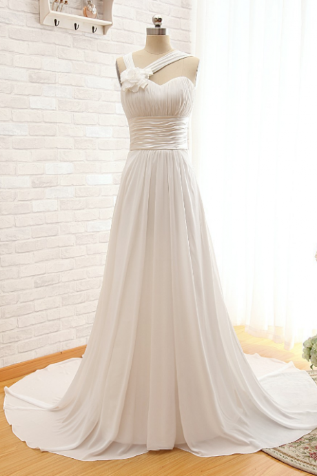 Sleeveless Off Shoulder Customize Floor Length Chapel Train Long Lace-up Wedding Dresses Bridal Gown