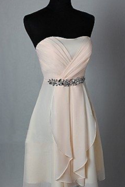 Charming Homecoming Dress,strapless Homecoming Dress,chiffon Homecoming Dress, Cute Short Prom Dress
