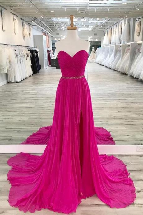 Strapless Long Prom Dresses with Beading,Party Dress, Dance Dress