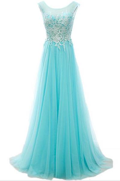 Long prom dress, blue prom dress, tulle prom dress, off shoulder prom dress, lace prom dress, formal prom dress, inexpensive prom dress, modest prom dress