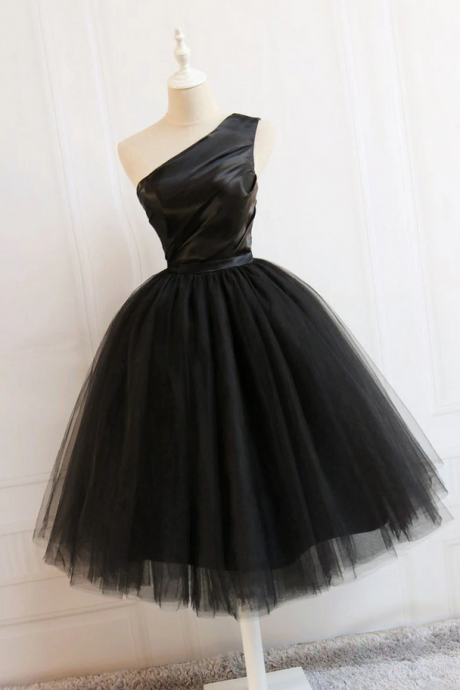 Homecoming Dresses One Shoulder Short Prom Dress, Tulle Homecoming Dress