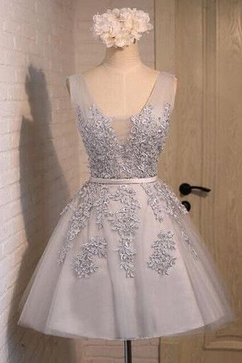 Lovely Tulle Homecoming Dresses With Lace Applique, Short Homecoming Dresses, Party Dresses
