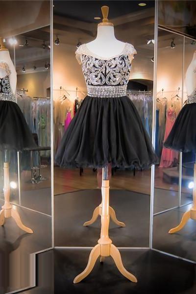 Black Prom Dress,Sweetheart Short Prom Dress, Sparkle Homecoming Dresss