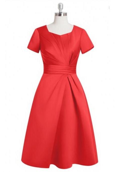Short Sleeve Prom Dress,red Prom Dress,sexy Cocktail Dresses,formal Gowns