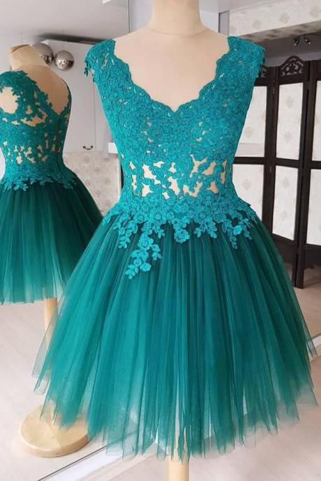 Lace And Tulle Homecoming Dress