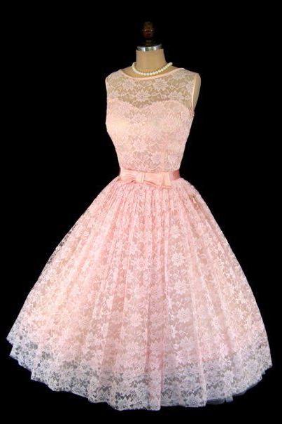 A-Line Vintage Pink Lace Prom Dresses, Sleeveless Mini Short Homecoming Dress, Party Dress, Cocktail Gowns Vestidos