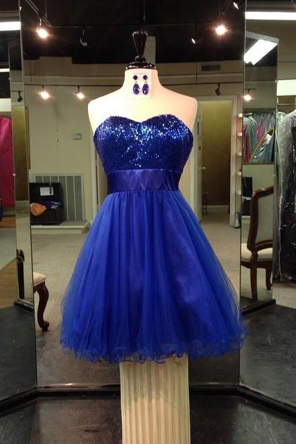 Homecoming Dresses,sweetheart Sequins Tulle Ball Gown Short Prom Dresses,bling Bling Sequins Cocktail Dresses