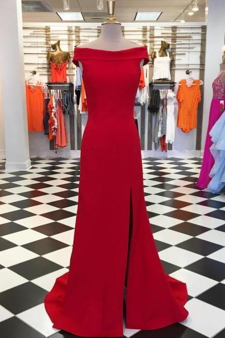Red Off The Shoulder Mermaid Sheath Prom Dress,homecoming Dress,winter Formal Dress