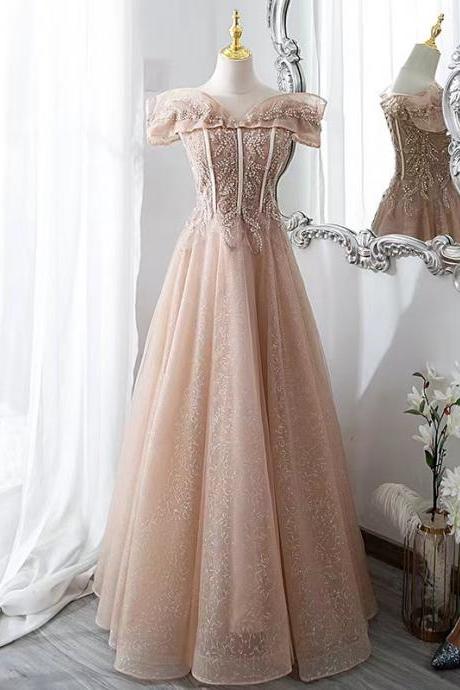 Dream Evening Dress, Fairy Temperament Long Bridesmaid Dress, Off Shoulder Prom Dress