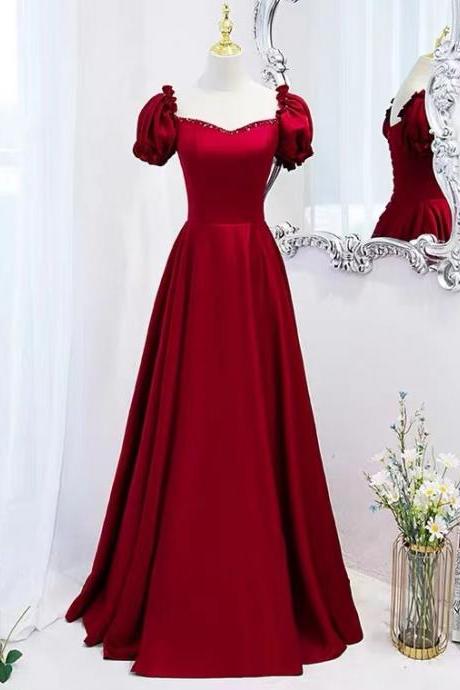 Red Party Dress ,charming Party Dress,satin Formal Evening Dress