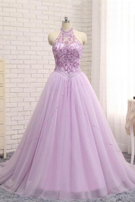A-line Tulle Formal Prom Dress, Beautiful Long Prom Dress, Banquet Party Dress