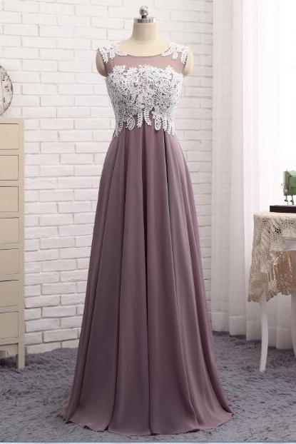 Sexy Lace Formal Prom Dress, Beautiful Chiffon Long Prom Dress, Banquet Party Dress