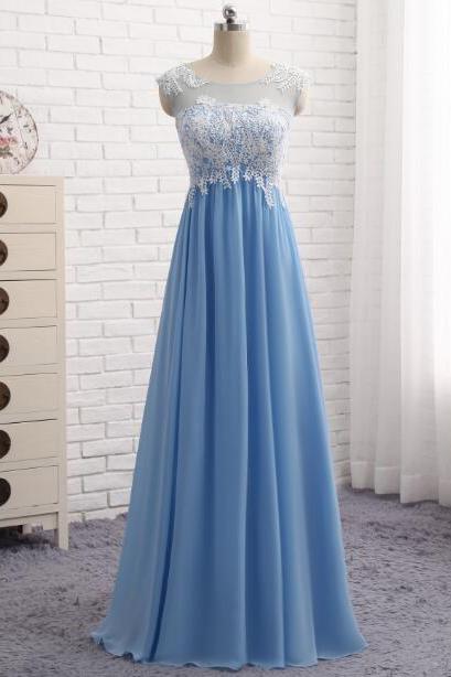 Elegant Sweetheart Chiffon With Lace Formal Prom Dress, Beautiful Long Prom Dress, Banquet Party Dress