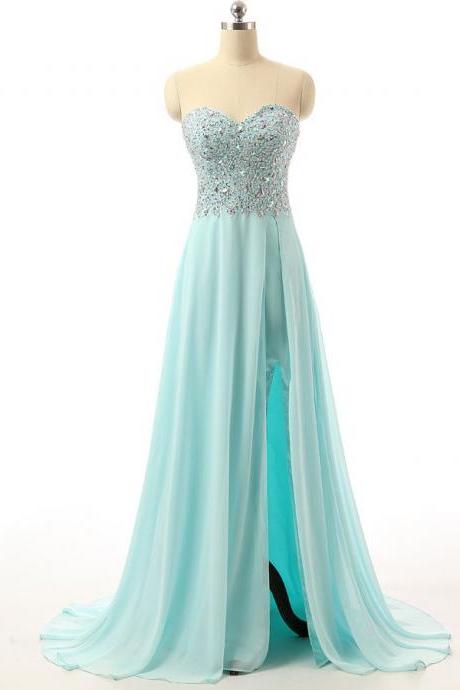 Elegant A-line Sweetheart Chiffon Formal Prom Dress, Beautiful Long Prom Dress, Banquet Party Dress