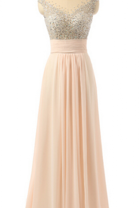 Elegant A-line Cap Sleeve Formal Prom Dress, Beautiful Long Prom Dress, Banquet Party Dress