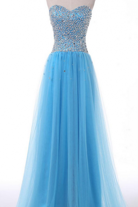 Elegant Beaded A-line Lace Up Formal Prom Dress, Beautiful Long Prom Dress, Banquet Party Dress