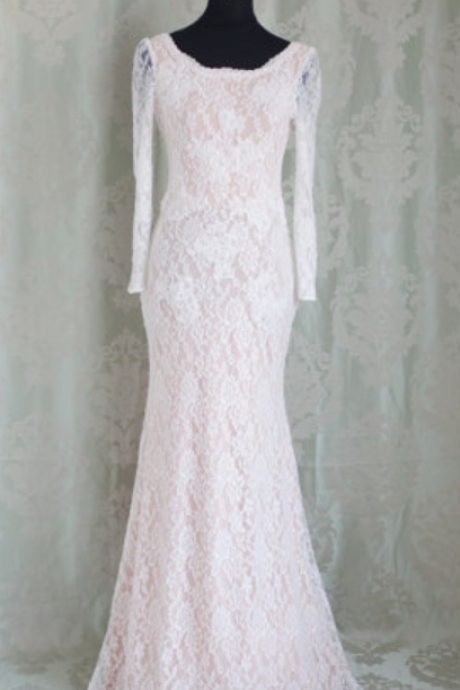 Elegant Mermaid Lace Formal Prom Dress, Beautiful Long Prom Dress, Banquet Party Dress