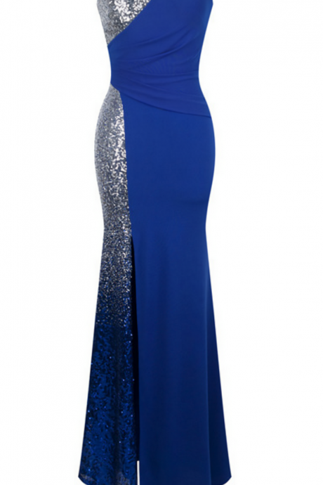 Elegant Strapless Sweetheart Gradient Sequin Formal Prom Dress, Beautiful Long Prom Dress, Banquet Party Dress