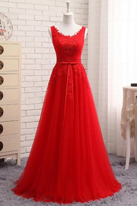 Elegant Sweetheart A Line Lace Applique Tulle Formal Prom Dress, Beautiful Long Prom Dress, Banquet Party Dress