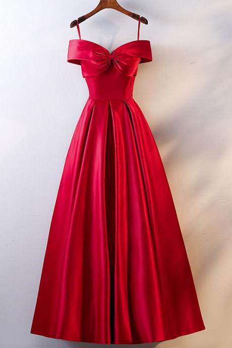 Boat Neck Evening Dress Short Sleeves Spaghetti Strap Floor-length Simple A-line Plus Size Women Formal Party Gown