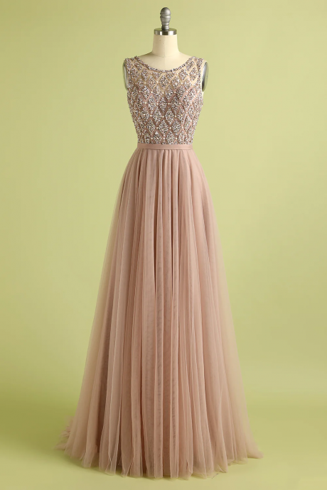 Tulle Beading Prom Dress Evening Gown Elegant Evening Dress