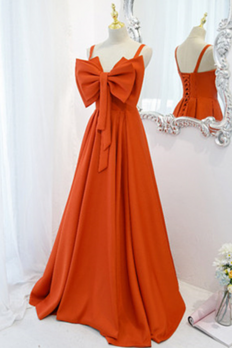 Prom Dresses,birthday Party Bar Mitzvah Dresses Orange Big Bow Set Strapless Dresses Evening Gowns