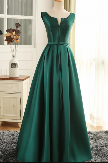 Prom Dresses,,satin Simple Green A-line Party Dresses,women&amp;#039;s Party Dresses,wedding Guest Vip Dresses