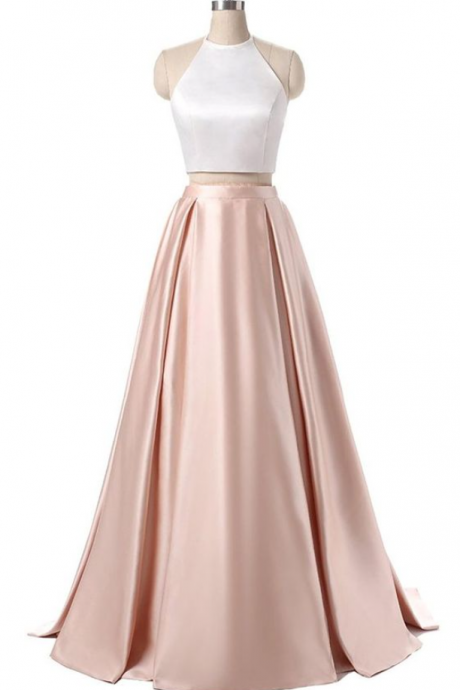 Prom Dresses,charming Prom Dresses Two Piece Satin Evening Gowns