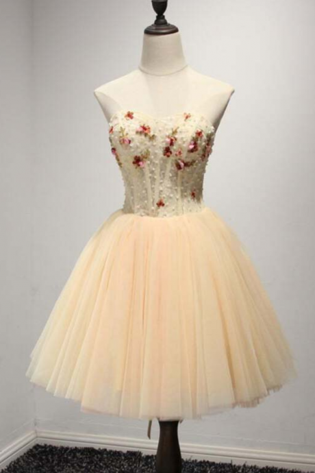 Homecoming Dresses,a-line Sweetheart Prom Dresses Fashion Short Tulle Party Dresses