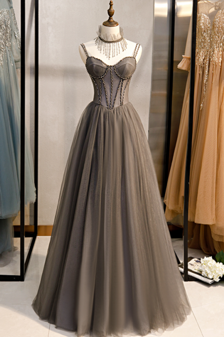 Prom Dresses,gray Party Evening Gowns Dreamy Fairy Birthday Dresses
