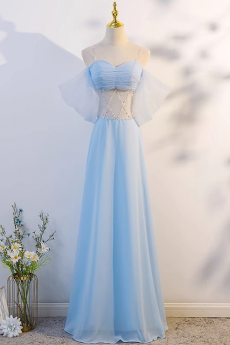 Prom Dresses,evening Gowns Fashion Blue Super Fairy Halter Temperament Sequins Party Sexy Dresses