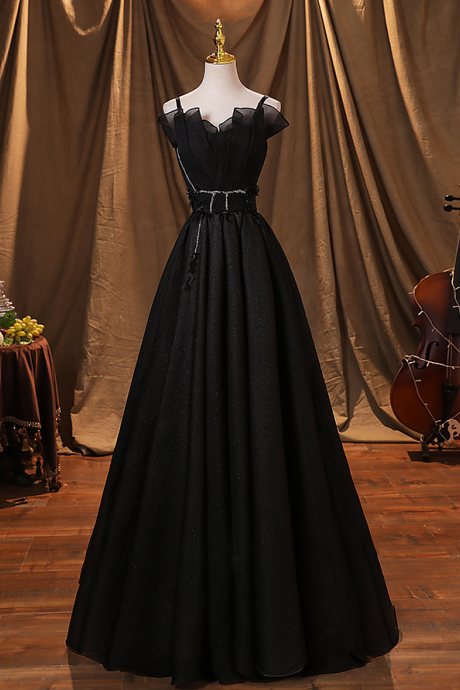Prom Dresses, Black Waisted Yearly Meeting Temperament Hosting Small Gowns Party Dresses