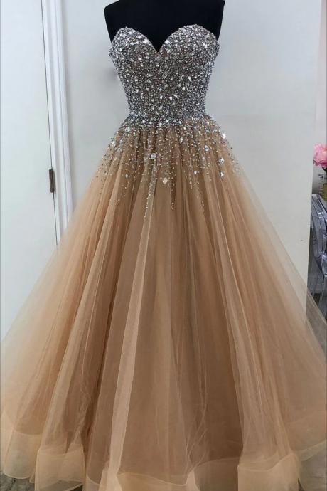 V Neck Blue Red Champagne Tulle Long Prom Dresses, V Neck Blue Red Champagne Tulle Formal Evening Dresses