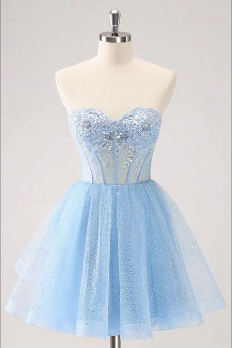 Belle House Women's Tulle Beading Homecoming Dress 2020 - Short Prom Ball Gown With Sheer Neck