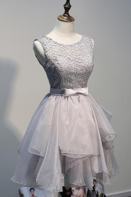Short Chiffon Homecoming Dresses With Lace