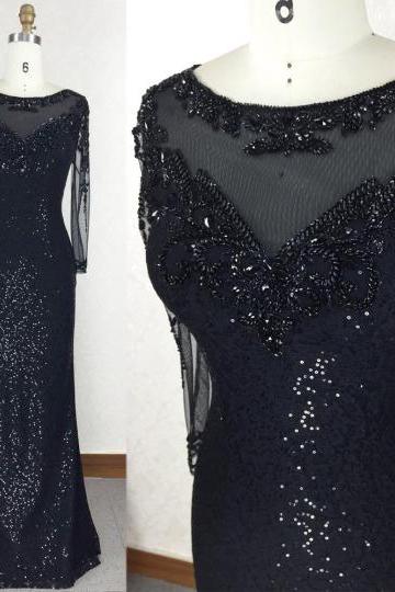Black Prom Dress,mermaid Prom Dress,sequinedprom Gown,sequins Prom Dresses,sexy Evening Gowns,evening Gown,evening Gowns With Long Sleeves For