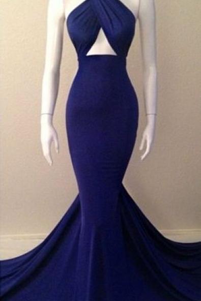 Real Sexy Long Mermaid Prom Dresses,simple Prom Gowns,handmade Halter Sheath Prom Dress