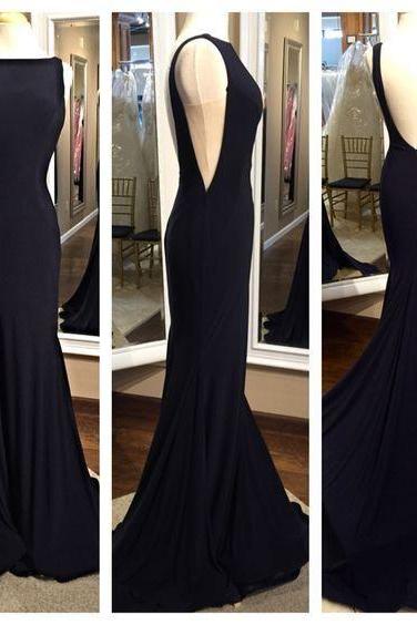 Simple Long Mermaid Prom Dresses,backless Modest Prom Gowns,charming Evening Dresses,pretty Party Dresses,real Sexy Blace Party Prom Dresses