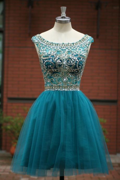 Open Back Beading Homecoming Dresses,beautiful Cocktail Dresses, Graduation Dresses For Teens